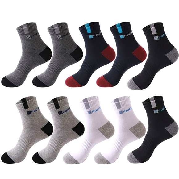 Men Winter Socks Breathable 10 Pairs Simple Crew Socks Casual Socks Cotton Socks