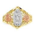 thumbnail image 5 of 10K Two-Tone Gold Ring Band Themed & Rhodium Our Lady of Guadalupe, Size 5, 5 of 5