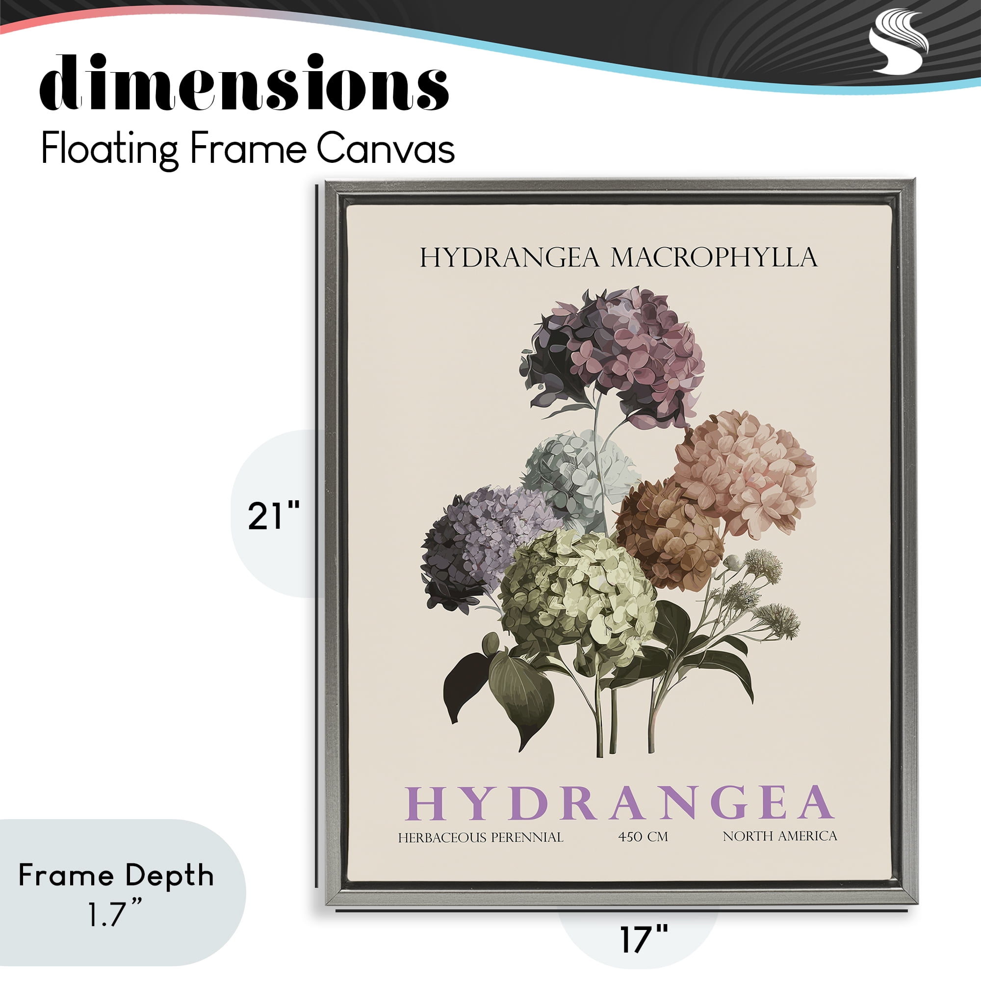 Stupell Industries Nature Hydrangea Bundle Gray Framed Floater Canvas Wall Art, design by Christopher Giampietro