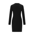 thumbnail image 4 of Oplxuo Women's Long Sleeve Pullover Sweater Dress, Sexy Slim Fitted Crew Neck Casual Ribbed Knit Bodycon Dresses, 4 of 5