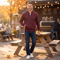 thumbnail image 6 of Men's Standard Full-Zip Fleece Mock Neck Midweight Sweatshirt with Pockets Fall Winter Spring Jacket, 6 of 6