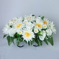 thumbnail image 4 of Outdoor Cemetery Flower Arrangement - Large Silk Rose Headstone Saddle, Fade-Resistant Grave Decor for Tombstones - Beautiful Memorial Flowers That Never Wilt, 4 of 5