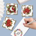 thumbnail image 2 of DIY Diamond Greeting Card Diamond Art Painting Christmas Style Creative Design Holiday Blessing Gift Folding Greeting Card Set (A Set Of Six) (15*15cm)-Christmas Poinsettia(With White Envelope), 2 of 7
