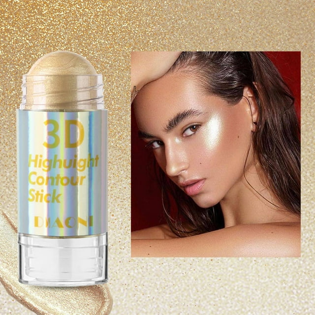 Barra de maquillaje facial multifuncional portátil de alto brillo, iluminador y iluminador.