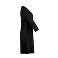 thumbnail image 6 of Chbgutlmr Denim Dress for Women 3/4 Sleeve V Neck Shift Mini Dress Casual Loose Summer Trendy Jean Dress, 6 of 6