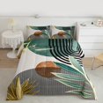 thumbnail image 2 of Manfei Beige Green Brown Bedding Comforter Set 2pcs, Aesthetic Geometric Twin Comforter Sets, Nature Minimalist Bedding Set, Lightweight Room Decor, 2 of 8