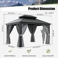 thumbnail image 3 of Clouddwell 10' x 12' Hardtop Gazebo with Double Roof, Aluminum Frame Outdoor Patio Gazebo with Netting & Curtains, Metal Roof Canopy with Built-in Drainage System, 3 of 7