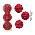 thumbnail image 3 of Twfbrm 3 Pcs Large Christmas Ball Ornaments, Christmas Decoration 6"/150mm Oversized Velvet Decorative Ball Pendants, Shatterproof Vintage Xmas Tree Hanging Baubles for Party Wedding Holiday, 3 of 6