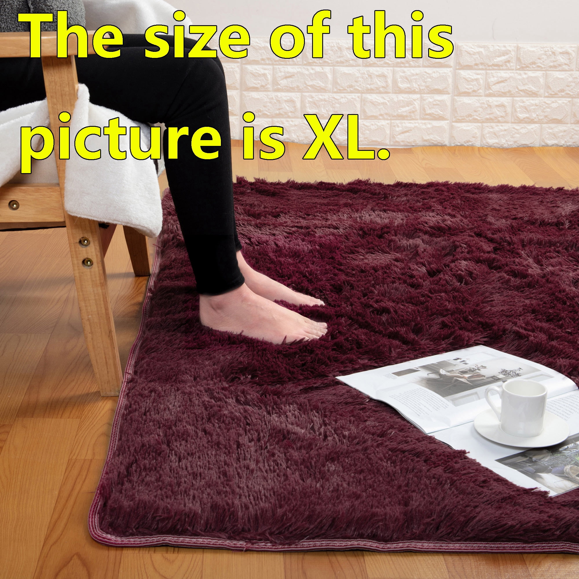 JANSION Ultra Soft Indoor Modern Area Rugs Fluffy Living Room Carpets