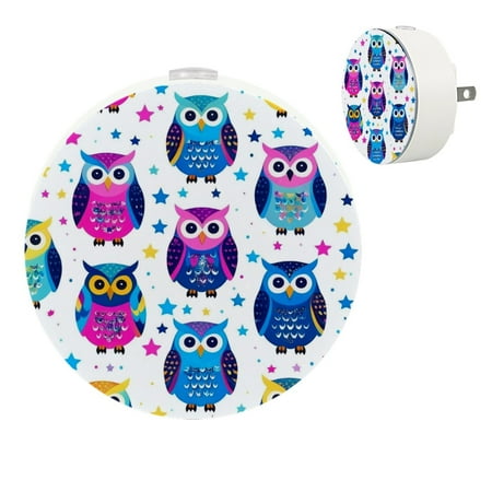 

YZUOUZY Night Light LED Lamp Small Lamps Set of 2 Cute Owls Stars Colors