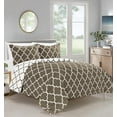 thumbnail image 1 of Reversible 3-Piece Quatrefoil Print Comforter Set - Soft and Plush Medium-Weight Material, King/California King Size, Gray/White, 1 of 5
