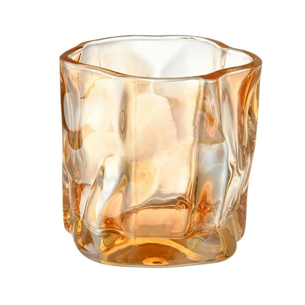 Pisexur Batería de cocina Vaso de vidrio de 170 ml con forma de vaso retorcido, colorido, para whisky, grueso y retorcido, vaso de cerveza con personalidad novedosa. para la cocina del hogar