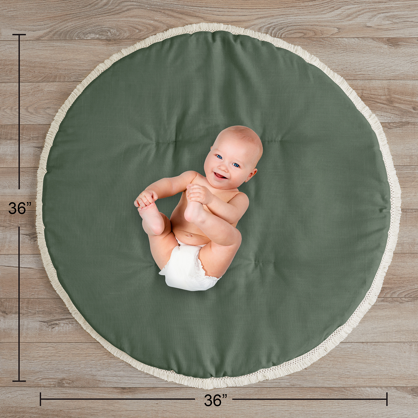 Sweet Jojo Designs Diamond Tuft Sage Green and Ivory Baby Play Mat
