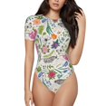 thumbnail image 1 of Fotbe Rabbit And Butterfly Body de Mujer con Cuello Redondo y Mangas Cortas, Sin Mangas Ajustado, Suave, Cómodo y Básico-Medium, 1 of 7