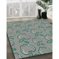 thumbnail image 3 of Ahgly Company Machine Washable Indoor Round Transitional Blue Green Area Rugs, 6' Round, 3 of 7