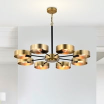 Vibiana 32 in. 8-Light Indoor Satin Brass Finish Chandelier with Light Kit