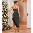 thumbnail image 2 of Vestido PORRCEY Hot Drilling Craft con hombros descubiertos, color negro, 2 of 6