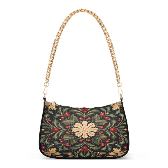 One Shoulder Chain Handbag 7.1x11x2.8in Women's Hobo Handbags Tote Handbags Shoulder Handbags Card Bag Cash Bag Key Bag Christmas Colorful Pattern