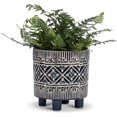 thumbnail image 2 of Abbott Collection 27-MOORE-617-SM Small Graphic Band Planter with Feet, Navy/White, 2 of 4