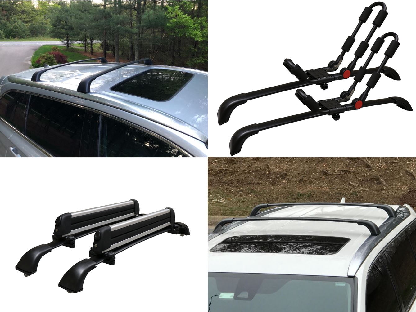 BRIGHTLINES Roof Rack Crossbars Replacement for Toyota Highlander 2014-2019 XLE Limited SE Limited Platinum, a Set of 2pcs, Black Aluminum Rack