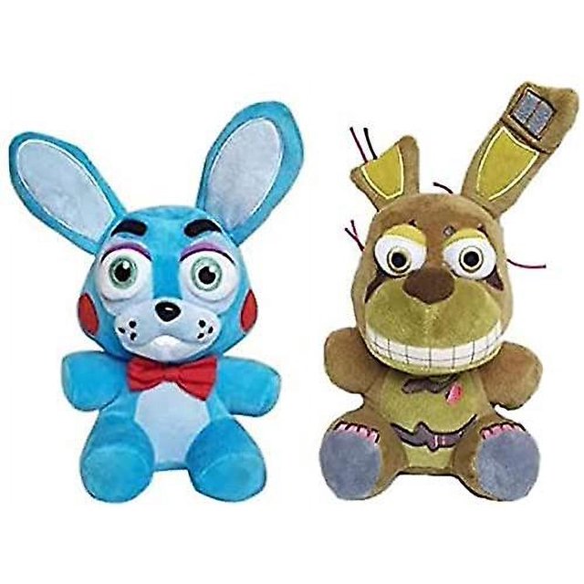 10.83 x 10.71 x 3.9 inchesPlush Toys DollJuego de 2 peluches de Freddy, juguete de peluche Bonnie y Springtrap, peluche para regalo de peluche (bonnie+springtrap)