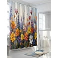 thumbnail image 3 of Fsddascl Botanical Flowers Shower Curtain Set - Long 72" x 84" Washable Bathtub Curtain with 12 Hooks, Farmhouse Floral Herbs Oil Painting Waterproof Fabric Stall Shower Curtains for Bathroom, 3 of 6