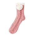 thumbnail image 2 of Chaussettes Roses Automne Hiver Poupée de Noël en Peluche Chaude Chaussettes de Maison en Peluche Corail, 2 of 3