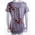 thumbnail image 6 of Dewadbow Women Summer Floral V Neck Tops Tee Loose Baggy T Tunic T Shirts, 6 of 6