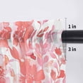 thumbnail image 5 of Red Pink Flowers Valance Curtains for Kitchen/Living Room/Bathroom/Bedroom Window, Rod Pocket Small Topper Half Short Window Curtains Voile Sheer Scarf, Watercolor Summer Botanical Floral 54"x18", 5 of 8