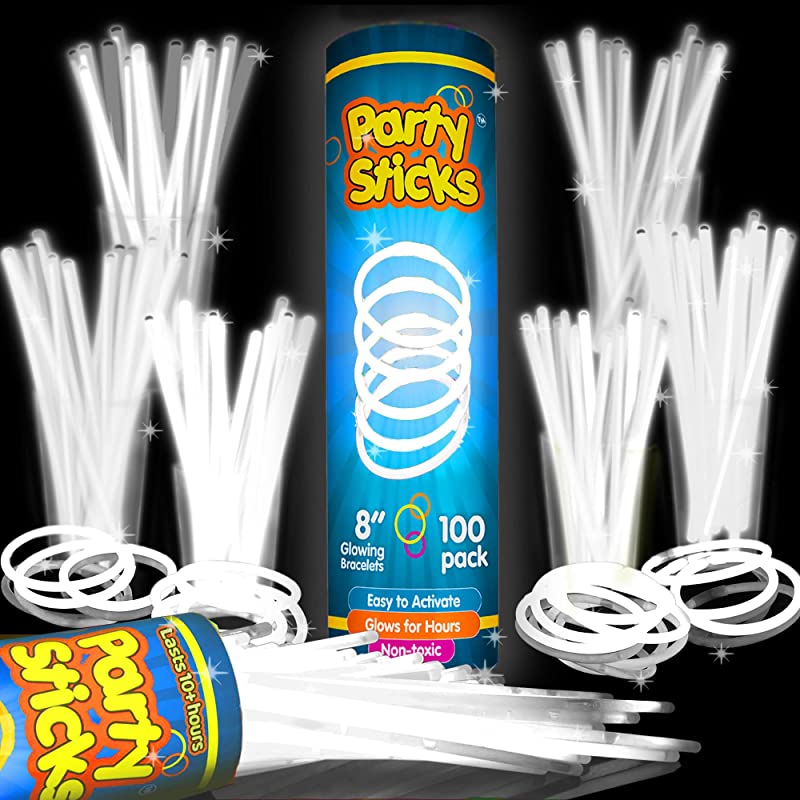 PartySticks Glow Sticks Party Supplies 100pk - 8 Inch Glow in the Dark ...