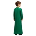 thumbnail image 2 of Moggemol Tunique Maxi à Manches Longues pour Garçons Dubai Traditionnelle Satin Soyeux Robe Fendue Vert Foncé 6, 2 of 7