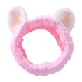 thumbnail image 5 of 4 diademas con orejas de gato, diadema para ducha de spa, diadema para lavar la cara, diadema para maquillaje, envoltura de banda, tela colorida lavable, se adapta a todos los tamaños de cabeza, 5 of 5