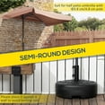 thumbnail image 5 of Half Round Umbrella Base Half Patio Umbrella Stand Holder for 1.5", 2" Pole, 5 of 11