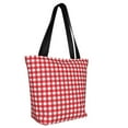 thumbnail image 6 of Defioc Red Checkboard Print Tote Bag for Women,Shoulder Bag with Zipper Casual Tote's Handbag Big Capacity Shoulder Bag with Inner Pocket Fit for Shopping,Office,Travel, 6 of 7