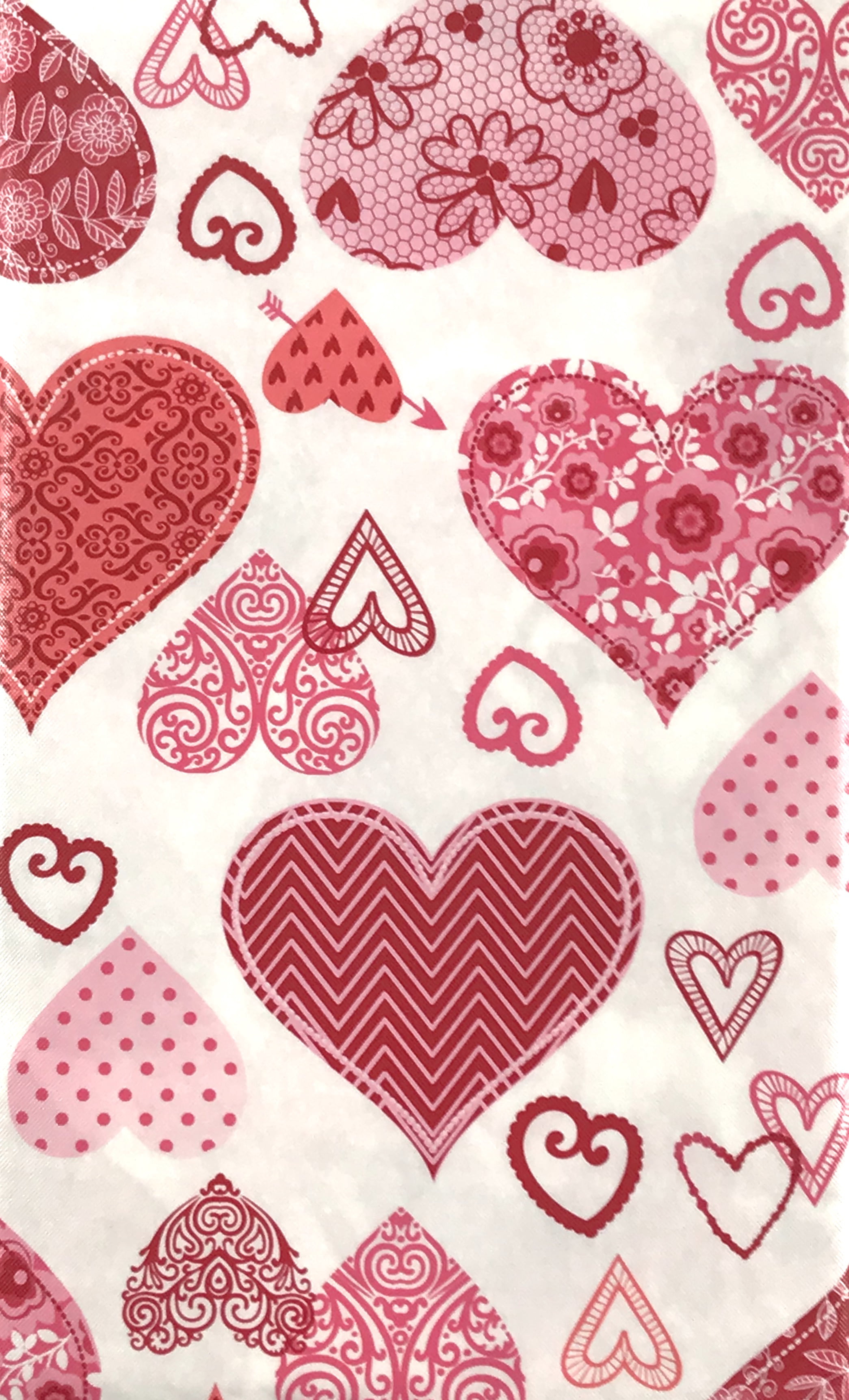 Vinyl Tablecloth All You Need is Loved and a Dog Romantic Hearts and Kisses Pattern 52 X 90