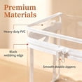 thumbnail image 6 of Large Clear Plastic Storage Moving Bags Thick Comforter & Clothes Tote Container Bin, Stackable Foldable Boxes 20 L Hinged Lid Zipper Organizer for Book Toys Camping Travel Attic White, 6 of 10