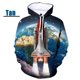 thumbnail image 3 of Sudadera con capucha con estampado 3D para hombre y mujer, con estampado de cohetes, estilo espacial, holgada, de talla grande, ropa de calle, 3 of 5