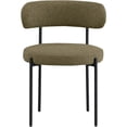 thumbnail image 4 of Meridian Furniture Beacon Olive Green Boucle Fabric Dining Chair (Set of 2), 4 of 8