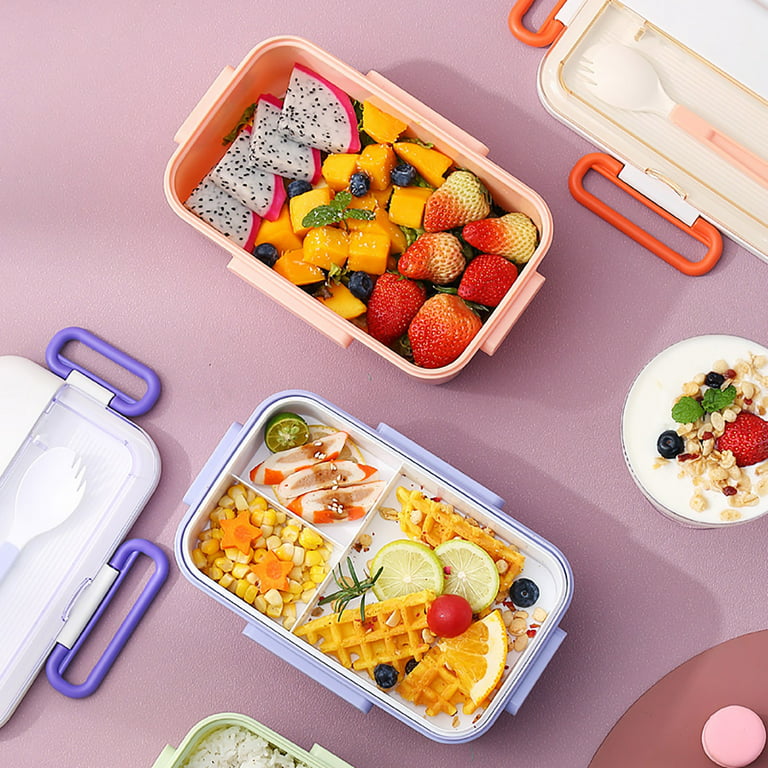 3 Compartments Large Capacity Lunchbox Reusable PP Meal Prep Container  Leakproof Microwaveable for Working Traveling Camping - AliExpress