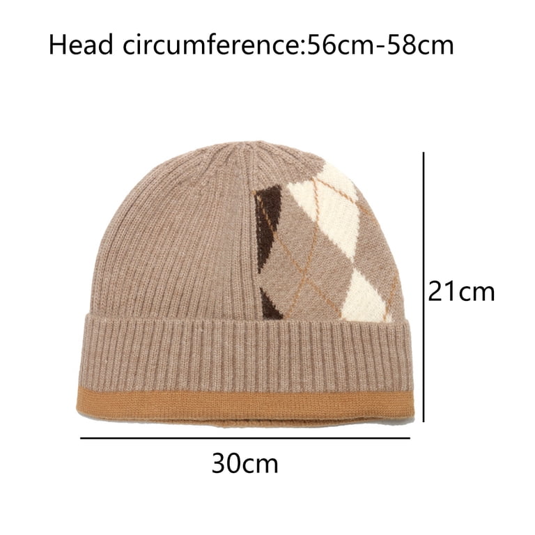 Wool Knit Cuff Short Fisherman Beanie for Men Women, Winter Warm