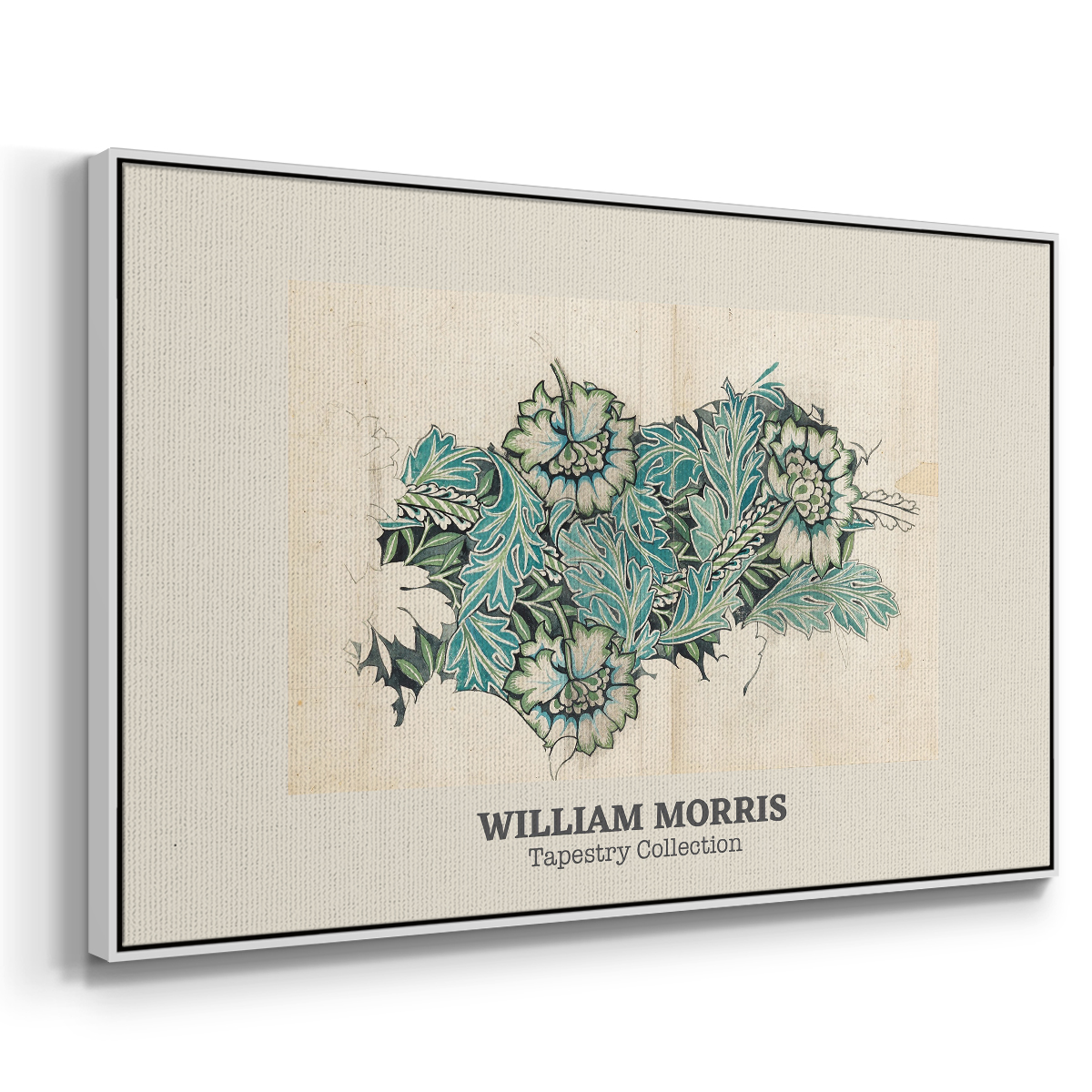 Vintage Abstract Print-XXXIX Framed in White Wood Gallery Wrapped Canvas 17 in. x 25 in.