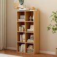 thumbnail image 2 of 8-Cube Storage Shelf Bookcase - Wooden 4-Tier Floor Standing Open Bookshelf for Home and Office, Display Cabinet, Oak, 2 of 16