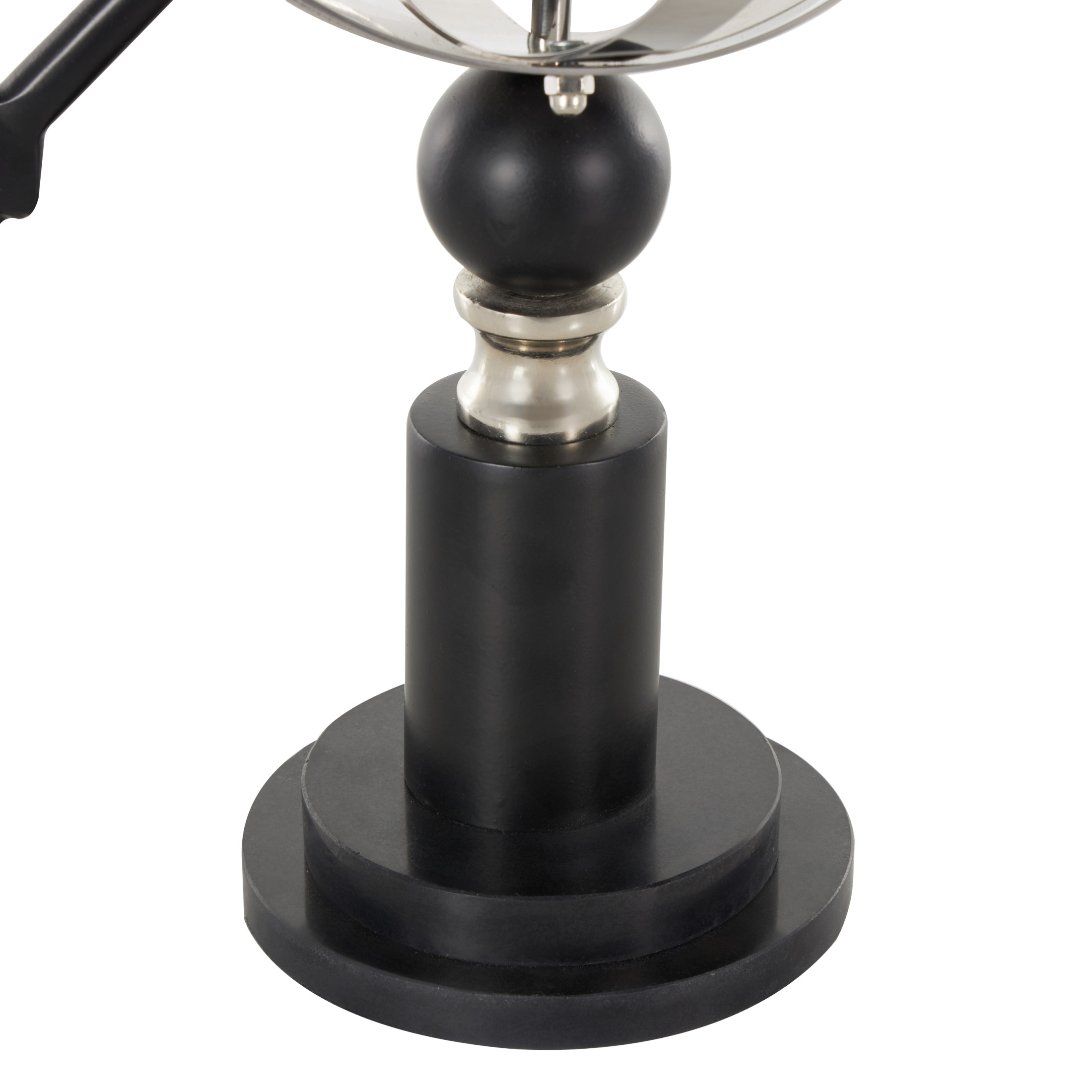 DecMode 12" Black Armillary Globe with Black Round Base