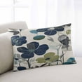 thumbnail image 2 of Navy Blue Green Floral Throw Pillow Cover 24 x 36 Inch Decorative Pillow Cover Vintage Botanical Leaves Lumbar Pillowcase Seasonal Rectangle Cushion Case for Couch Sofa Bed Living Room, 2 of 7