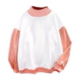 thumbnail image 4 of CQXIDFH Under $10 Women Oversized Turtleneck Fleece Sweatshirt Long Sleeve Loose Soft Pullover Casual Fall Fashion Top, S Orange Sweatshirts, 4 of 4