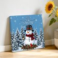 thumbnail image 3 of Canvas Wall Art, Blue Snowman Christmas Framed Canvas Prints for Living Room Bathroom, Xmas Pinecone Tree Snowflake Gallery Wrapped Wall Decor for Home Office, Gifts, 12"x12" Ship Next Day, 3 of 9