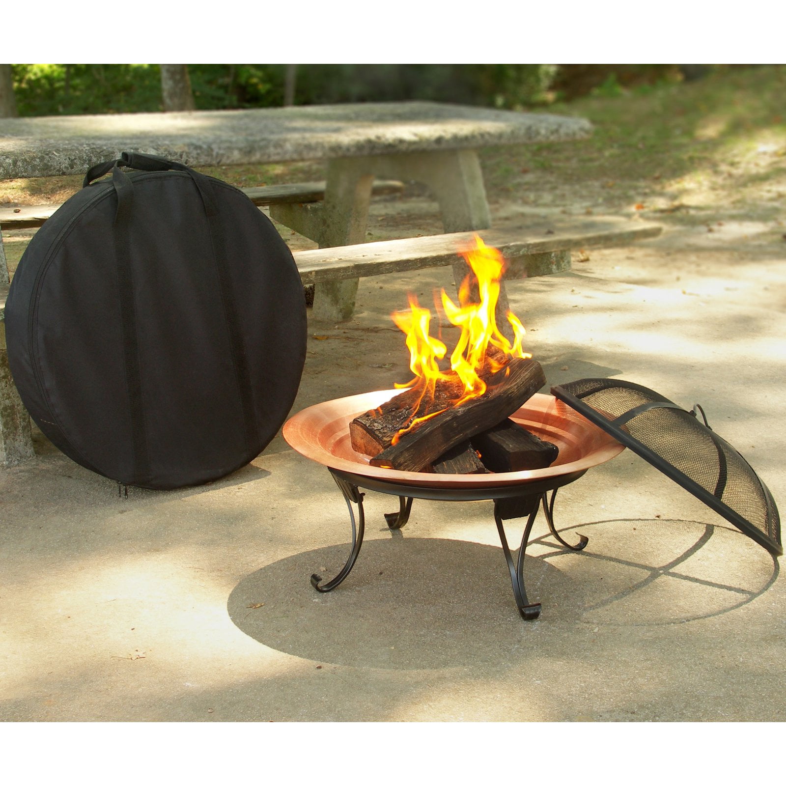 Asia Direct Folding Portable 26 Diam Fire Pit With Free Cover Asia Direct Folding Portable 26 Diam Fire Pit With Free Cover Com
