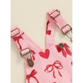 thumbnail image 6 of Suealasg Infant Baby Girl Valentines Day Outfits 2pcs Newborn Casual Spring Clothes 3M 6M 12M 18M Long Sleeve Romper Heart Bow Print Overall Dress, 6 of 8