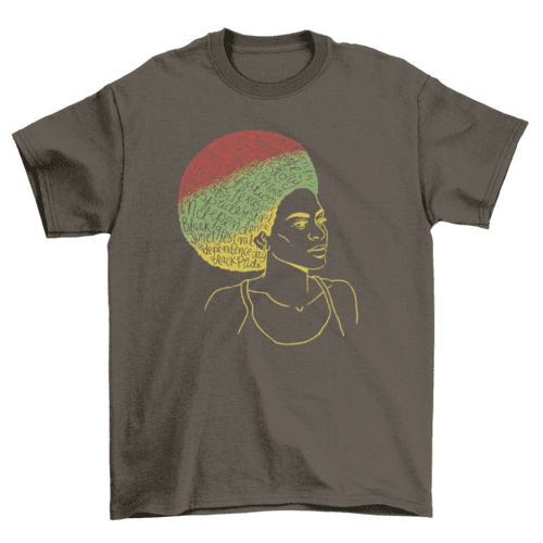 Juneteenth african american woman t-shirt