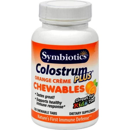 - Symbiotics Colostrum Plus Orange Crème Flavor 120 Chewable Tabs, Nature's First Immune Defense By Naturade,USA